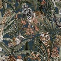 Holden Dcor Safari Fusion Animals Wallpaper in Navy