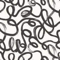 Holden Dcor Squiggle Wallpaper in Black