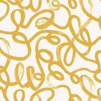 Holden Dcor Squiggle Wallpaper in Yellow