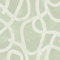Holden Dcor Linear Swirl Wallpaper in Green