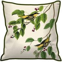 John James Audubon Carbonated Warbler Cushion in White