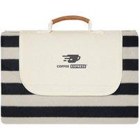 Vinga Alba RPET Striped Picnic Blanket 0.5cm x 170cm x 130cm in Black | Size: 0.5 cm x 170 cm x 130 cm