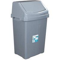 Casa 25L Swing Bin Silver in Grey
