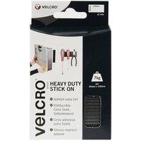 Velcro Heavy Duty Stick On Strips Black 50 x 100mm