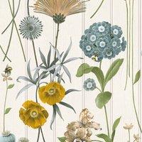 Belgravia Botanist Wood Panel Wallpaper in White