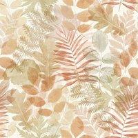 Catherine Lansfield Leaves Muriva Wallpaper in Natural