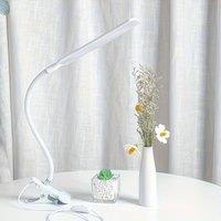 Dyzi Flexible LED Desk Lamp with Clip USB Powered in White