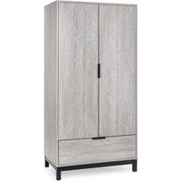 Cheshire Premium Kora 2 Door & 1 Drawer Wardrobe in Grey Oak