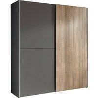 Cheshire Premium Nova Sliding 2 Door Wardrobe in Light Oak & Dark Grey