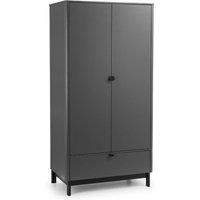 Cheshire Premium Nova 2 Door & 1 Drawer Wardrobe in Storm Grey & Black