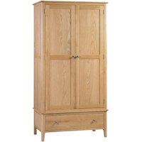 Cheshire Premium Oakmere 2 Door & 1 Drawer Wardrobe in Natural Satin Lacquer
