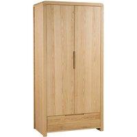Cheshire Premium Arc 2 Door & 1 Drawer Wardrobe in Oak in Light Oak