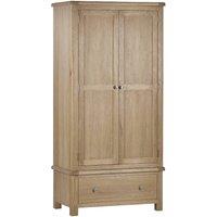 Cheshire Premium Hudson Limed Oak 2 Door & 1 Drawer Wardrobe in Limed Oak in Light Oak