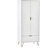 Cheshire Premium Siena 2 Door & 1 Drawer Wardrobe in White