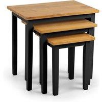 Cheshire Invermere Two Tone Black & Oak Nest Of Tables in Light Oak