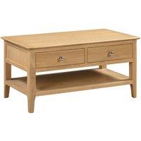 Cheshire Strathclyde Wooden Coffee Table With 2 Drawers in Oak in Light Oak