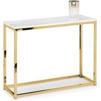 Cheshire Valenza Console Table in White Marble & Gold