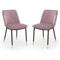 Cheshire Celeste Premium Dusky Pink Dining Chairs - Set of 2 in Dusty Pink