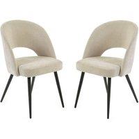 Cheshire Elowen Elegant Calico Dining Chairs - Set of 2 in Ecru