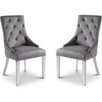 Cheshire Garrington Elegant Lion Head Dining Chairs - Set of 2 in Mid Grey