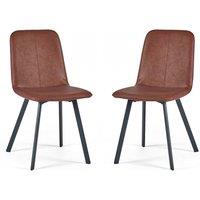 Cheshire Helmsley Premium Antique Brown Dining Chairs - Set of 2 in Dark Brown