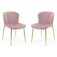 Cheshire Cavendish Premium Dusky Pink Dining Chairs - Set of 2 in Dusty Pink