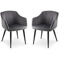 Cheshire Glenwood Premium Scalloped Grey Dining Chairs - Set of 2
