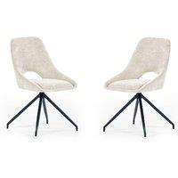 Cheshire Pembroke Premium Cream Chenille Upholstered Dining Chairs - Set of 2