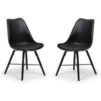 Cheshire Rosedale Elegant Black Seat & Black Legs Dining Chairs - Set of 2