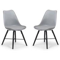 Cheshire Rosedale Elegant Grey Seat & Black Legs Dining Chairs - Set of 2