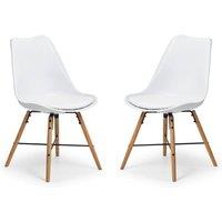 Cheshire Rosedale Elegant White Seat & Oak Legs Dining Chairs - Set of 2