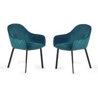 Cheshire Valencia Premium Teal Velvet Dining Chairs - Set of 2