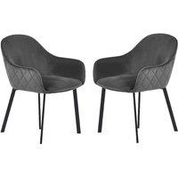 Cheshire Valencia Premium Grey Velvet Dining Chairs - Set of 2