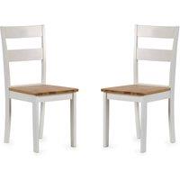 Cheshire Westbury Elegant White & Natural Dining Chairs - Set of 2