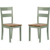 Cheshire Westbury Elegant Sage Green & Natural Dining Chairs - Set of 2