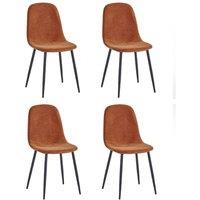 Cheshire Alverton Premium Orange Chenille Upholstered Dining Chairs - Set of 4 in Terracotta