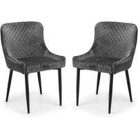 Cheshire Cromwell Premium Grey Velvet Dining Chairs - Set of 2