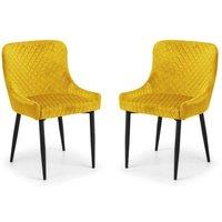 Cheshire Cromwell Premium Mustard Velvet Dining Chairs - Set of 2