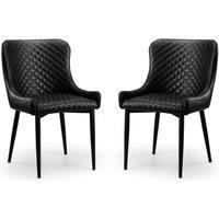 Cheshire Cromwell Premium Black Faux Leather Dining Chairs - Set of 2