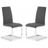 Cheshire Kensington Premium Slate Grey Cantilever Dining Chairs - Set of 2 in Dark Grey