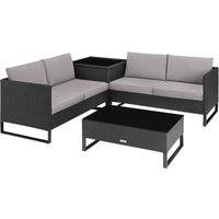 tectake Garden Furniture Set Ostuni in Black | Size: 4 Person