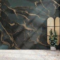 Superfresco Easy Marble Teal Gold Print To Order 3m x 2.8m Mural in Blue