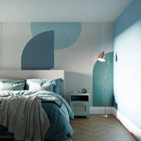 Superfresco Easy Curve & Arch Geo Teal Print To Order 3m x 2.8m Mural in Blue