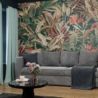 Superfresco Easy Funky Jungle Teal Print To Order 3m x 2.8m Mural in Blue