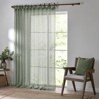 Yard Nimbus Sheer Tie Top Curtain Panel in Light Green | Size: 250 cm