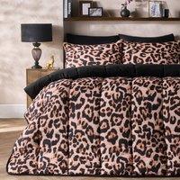 OHS Leopard Coverless 10.5 TOG Duvet Set Pillowcase Quilted Cover in Tan | Size: King
