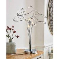 K LIVING KLiving Bremen G9 Halogen Curly Crystal Table Lamp in Silver