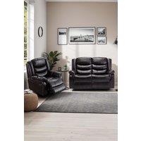 More4Homes Seattle Manual Recliner Bonded Leather 1+2 Seater Sofa Set in Brown