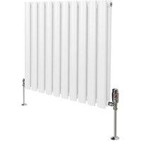 Monstershop Oval Column Radiator & Valves - 600mm x 600mm - White