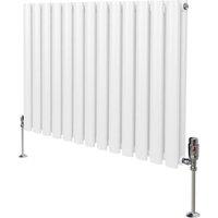 Monstershop Oval Column Radiator & Valves - 600mm x 780mm - White